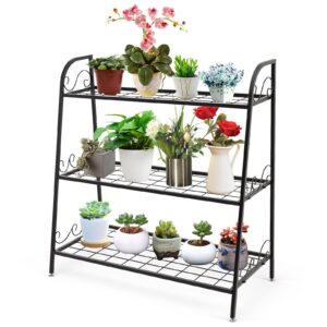 3-tier Metal Plant Stand Shelf Display Rack for Plants Shoes