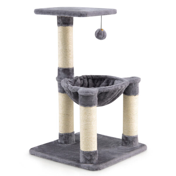 Multi-level Cat Activity Tree with Top Perch and Scratching Posts-Grey