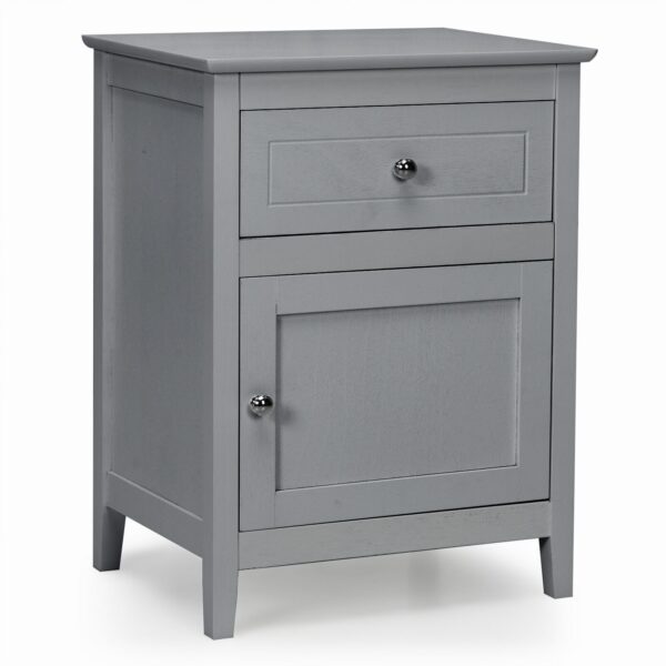 2-Tier Modern Badroom Nightstand with Drawer-Grey