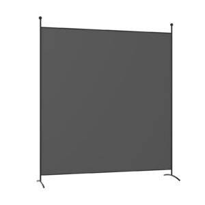 Single Panel Room Divider with Curved Support Feet-Grey