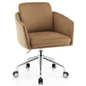 Home Office Chair with Metal Base-Brown