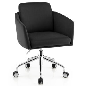 Home Office Chair with Metal Base-Black