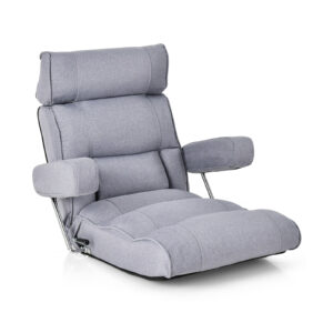 Ergonomic Sofa Lounger Chair with Stepless Adjustment Back-Grey