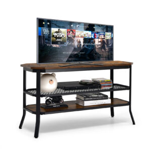 Industrial TV Stand for TVs up to 46 Inch-Rustic Brown