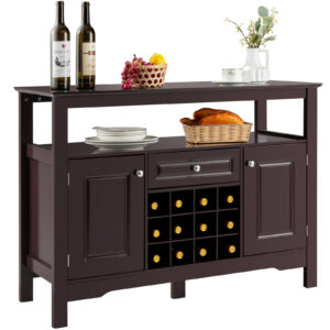 Modern Sideboard with 12 Wine Rack for Dining Room-Brown