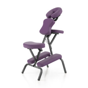 Folding Height Adjustable Massage Chair with Thickened Sponge and Carrying Bag-Purple