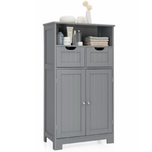 Floor Standing Utility Cabinet with Adjustable Drawers-Grey