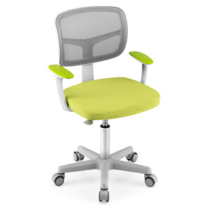 Kids Height-Adjustable Swivel Computer Desk Chair with Lumbar Support-Green
