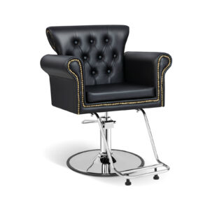 Swivel Modern Hair Stylist Chair with Removable Cushion-Black