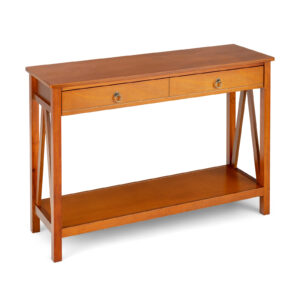 Wooden Console Table with Drawer and Open Storage Shelf for Entryway