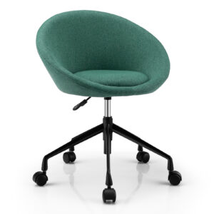 Modern Height Adjustable Swivel Accent Chair with Flexible Casters for Study Room and Make-up Room-Green