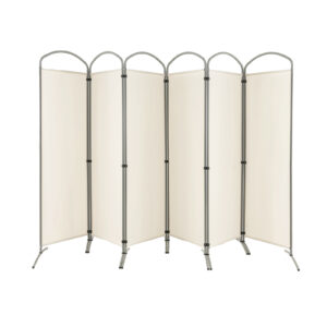 6 Panel Freestanding Folding Room Divider for Home Office-Cream