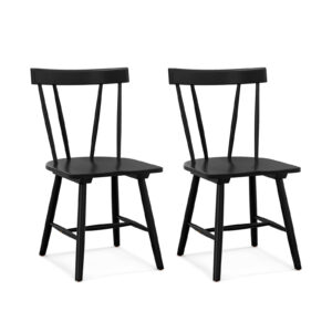 Set of 2 Windsor Chairs-Black