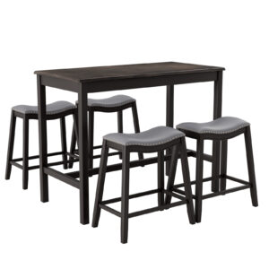 Kitchen Counter Height Table with 4 Stools for Small Spaces