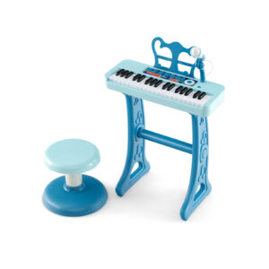 37-Key Kids Piano Keyboard Electronic Instrument with Microphone-Blue