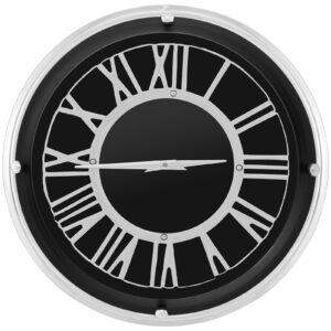 14/17.5 Inch Silent Wall Clock with Silver Frame-S