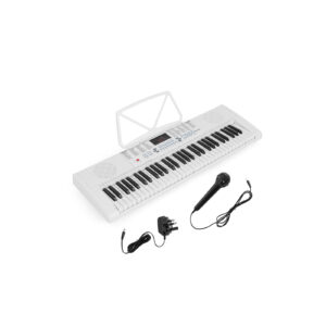 61-Key Electronic Keyboard with Microphone-White