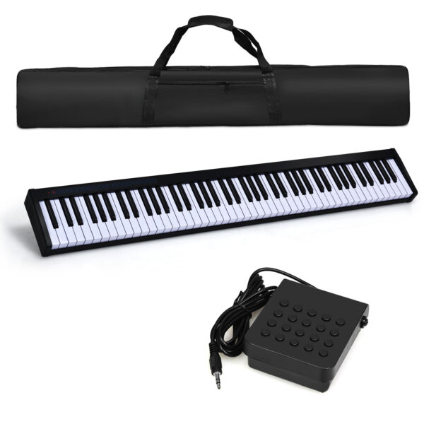 Portable Electronic Piano 88 Keys Suitable for Children Over 3 Years Old-Black