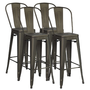 Metal Bar Stools with Removable Back
