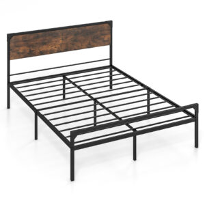 Metal Platform Bed with 9 Support Legs-King size