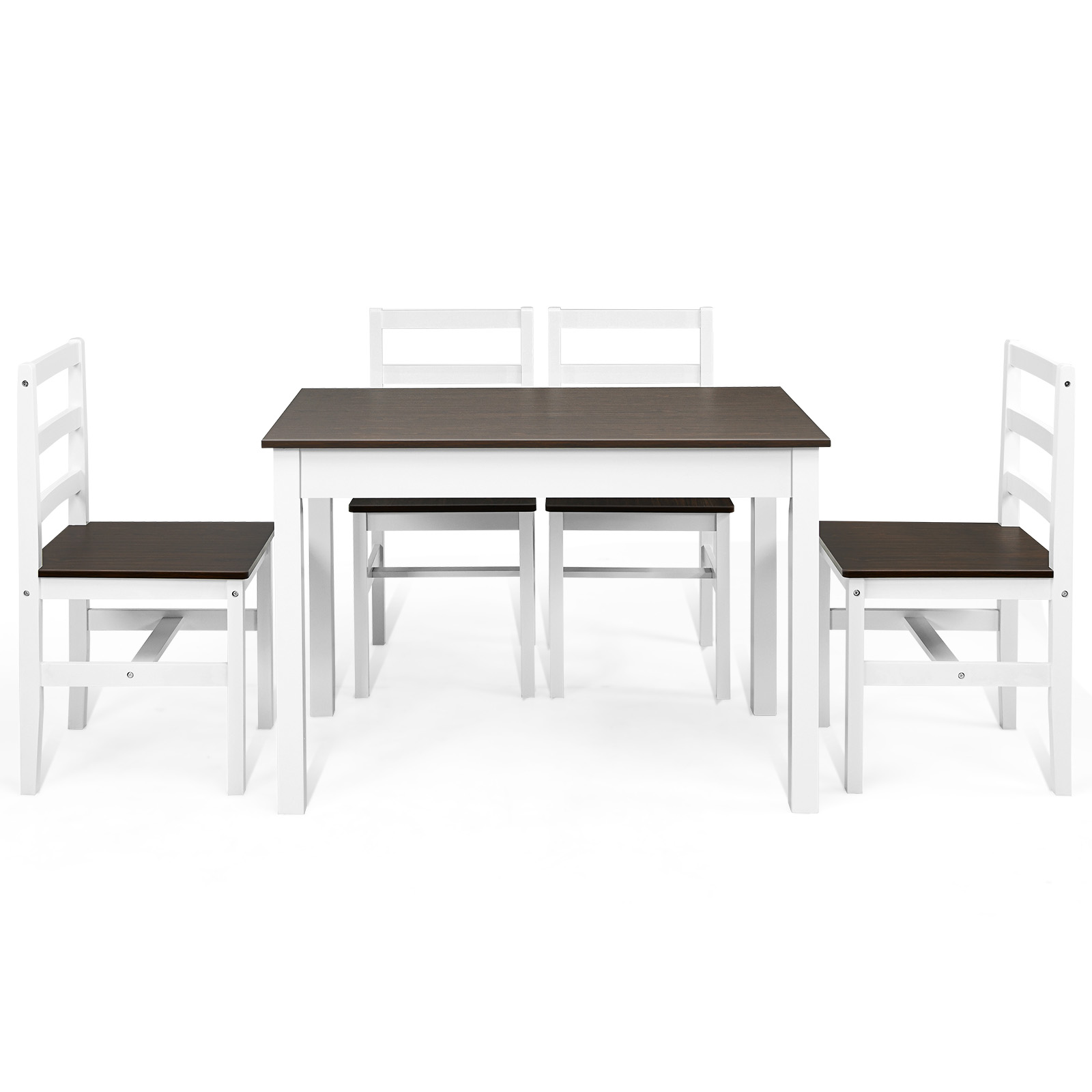 Modern Table and Chairs Set with Solid Pine Wood Legs for Dining Room