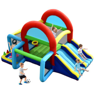 Inflatable Bounce House with Dual Slides and Jumping Area