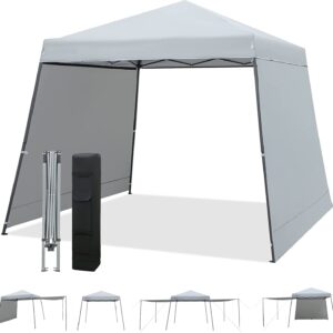 3 x 3 M Heght Adjustable Slant Leg Canopy Tent with 2 Sidewalls and Roller Bag