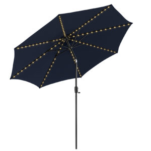 3m Patio Umbrella with 112 Solar Powered LED Lights and Crank Handle-Navy