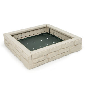 Sandbox with Cover and Bottom Liner for Backyard-White