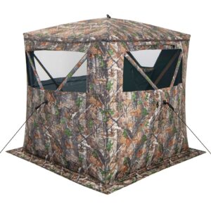 Portable 270 Degree See Through Hunting Blind with Silent Sliding Window
