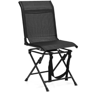 360° Swivel Hunting Blind Chair with Sturdy Metal Frame Support up to 330 lbs-Black