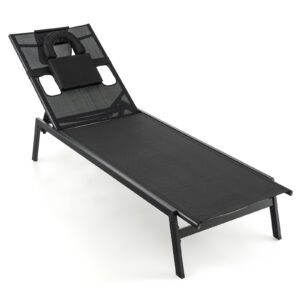 Patio Sunbathing Lounge Chair-Black
