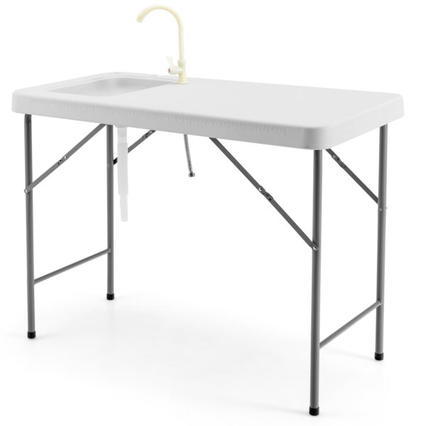 Folding Fishing Cleaning Table with Sink and Rotatable Faucet