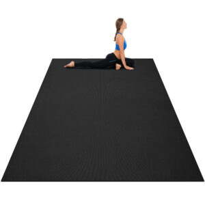 182 cm Thick Exercise Yoga Mat with Double-Sided Non-Slip Design-Black