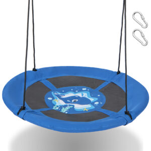 104 cm Saucer Tree Swing with 600D Oxford Fabric-Black