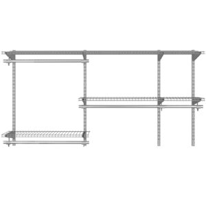 Space Saving Wall-Mounted Closet System with Adjustable Shelf-Grey