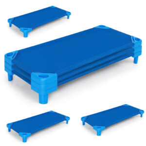 Stackable Kids Nap Cot Bed with Easy Lift Corner