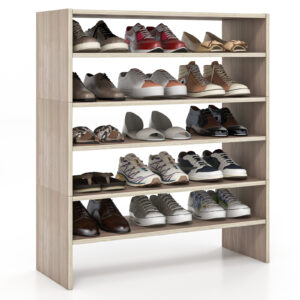 6-Tier Shoe Rack with Anti-Tipping Kits for Entryway and Closet-Beige