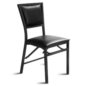 Steel Folding Chair Set of 2 with High Backrest and Steel Frame
