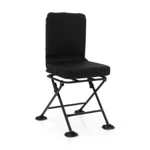 360° Swivel Silent Hunting Chair with Padded Seat and Backrest-Black