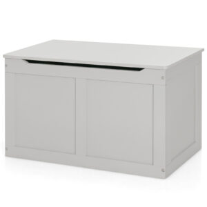 Wooden Kids Toy Storage Box with Flip-Top Lid for Playroom Bedroom -Grey