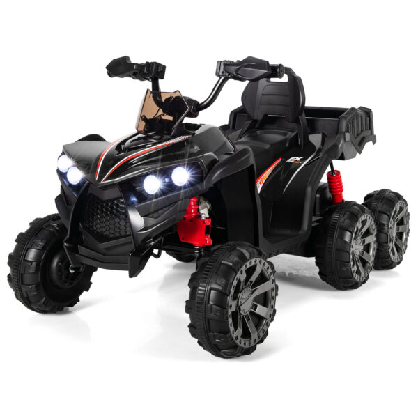 6 Wheels Kids Electric ATV with 4 Motors-Black