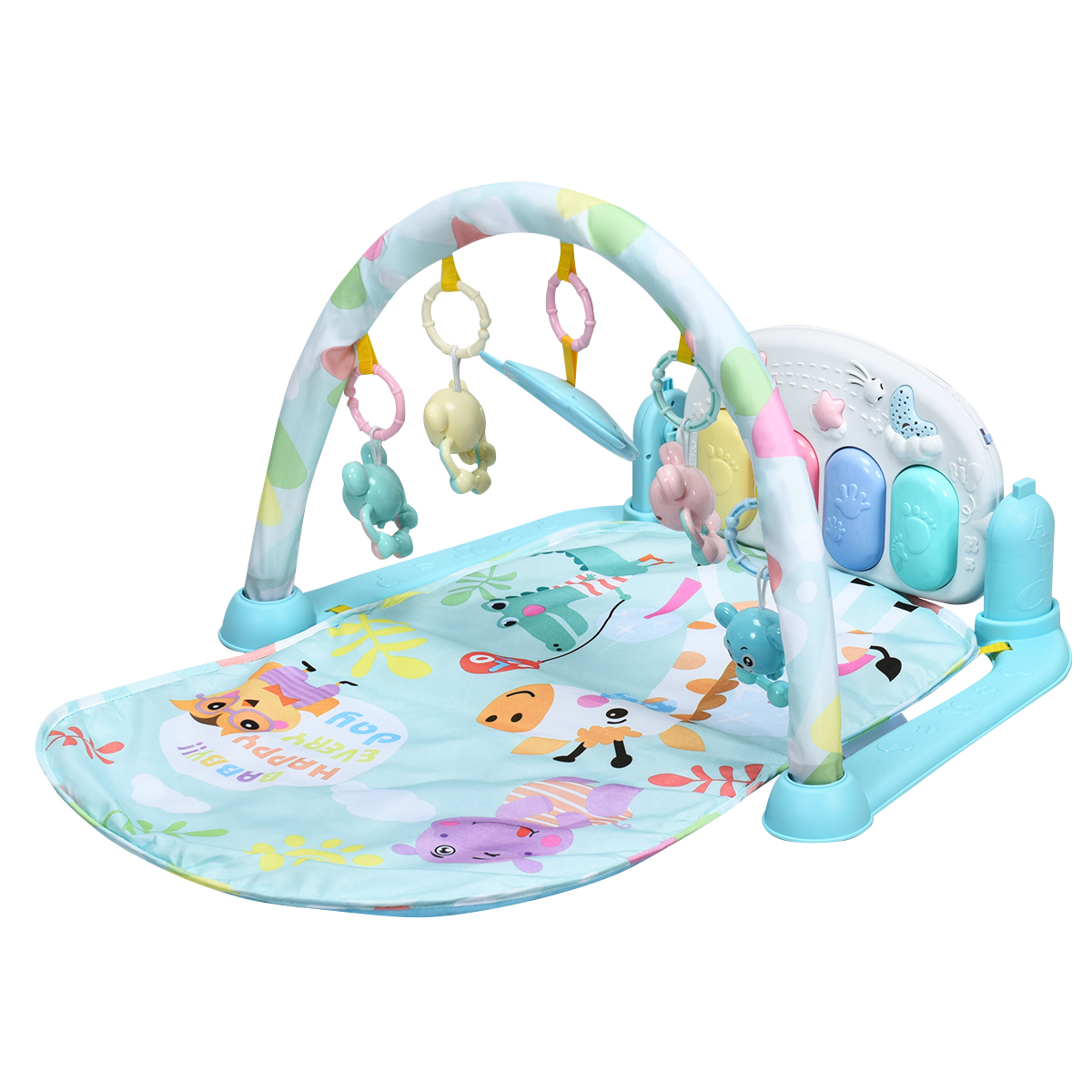 Baby Play Mat with Lights and  Music for Newborn-Blue