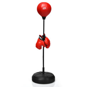 122 - 154cm Height Adjustable Speed Ball Reflex Bag Kit with Stand and Gloves