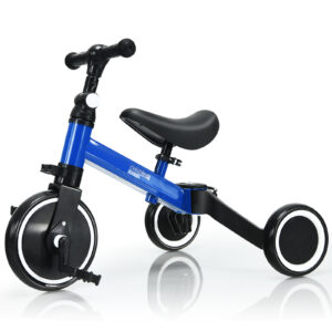 Convertible Balance Bike Kids Trike with Detachable Pedal for 1-4 Years Old Kids-Blue