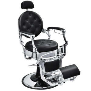 Height Adjustable 360° Swivel Vintage Salon Barber Chair-Black