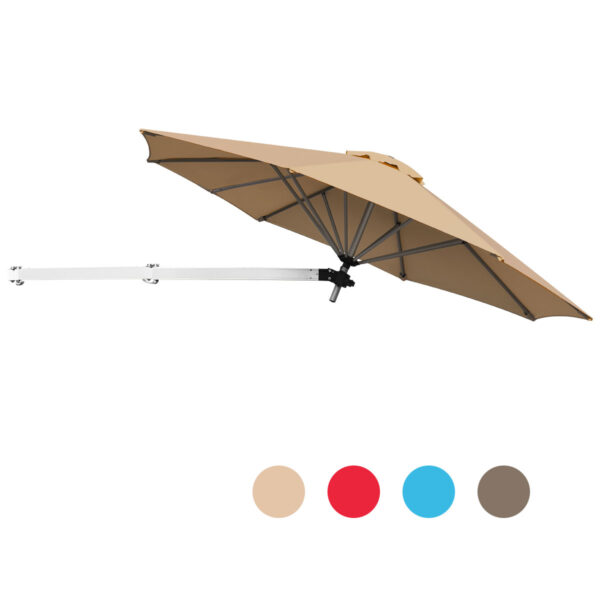 Outdoor Tilting Sunshade Umbrella with Large Shading Area-Beige