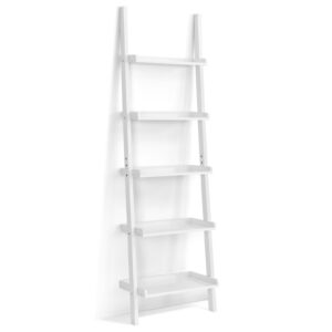 5-Tier Wall Shelf Display Bookcase-White