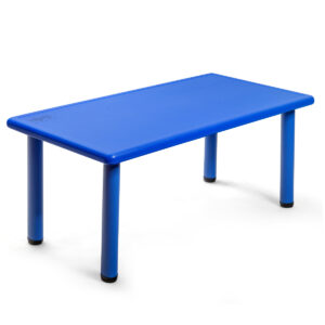 Waterproof Rectangular Kids Table with Anti-slip Foot Mats-Blue