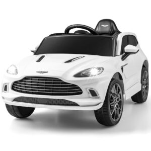 12V Licensed Aston Martin DBX Kids Ride On Car with Dual Lockable Doors-White